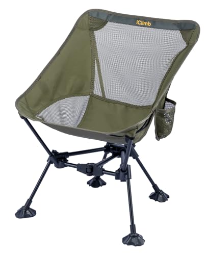 iClimb Ultralight Compact Camping Folding Beach Chair with Anti-Sinking Large Feet