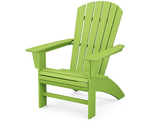 POLYWOOD Nautical Curveback Adirondack Chair, HDPE Outdoor Patio Furniture for Deck, Pool, Garden, Made in USA