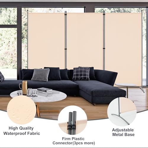 Spurgehom 3 Panel Room Divider Folding Partition Privacy Screens, Freestanding Fabric Room Panel Portable Room Partition Wall Dividers for Home Office Restaurant, 102