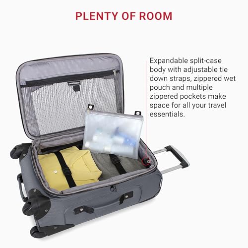 SwissGear Sion Softside Expandable Roller Luggage, Teal, 3 Piece Set (21/25/29)