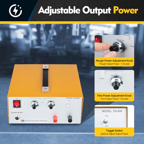 600W Electric Jewelry Spot Welder, Gold Silver Platinum Spot Welding Machine Pulse Sparkle Spot Welder, Jewelry Welder Kit with Foot Switch, Welding Thickness 0.5-1.5mm, 10.03*9.84*5.11Inch