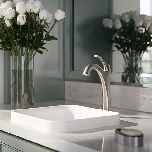 KRAUS KVF-1200BG Arlo™ Brushed Gold Tall Vessel Bathroom Faucet with Pop-Up Drain