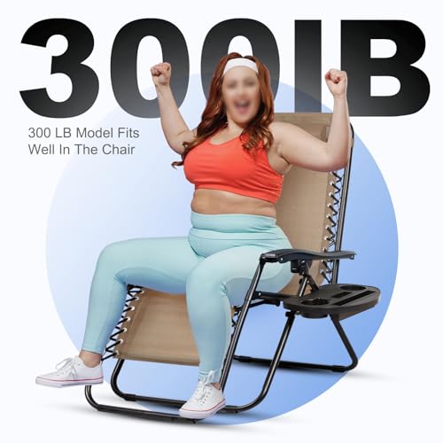 Nazhura Set of 2 Relaxing Recliners Patio Chairs Adjustable Steel Mesh Zero Gravity Lounge Chair Beach Chairs with Pillow and Cup Holder (Dark Green)