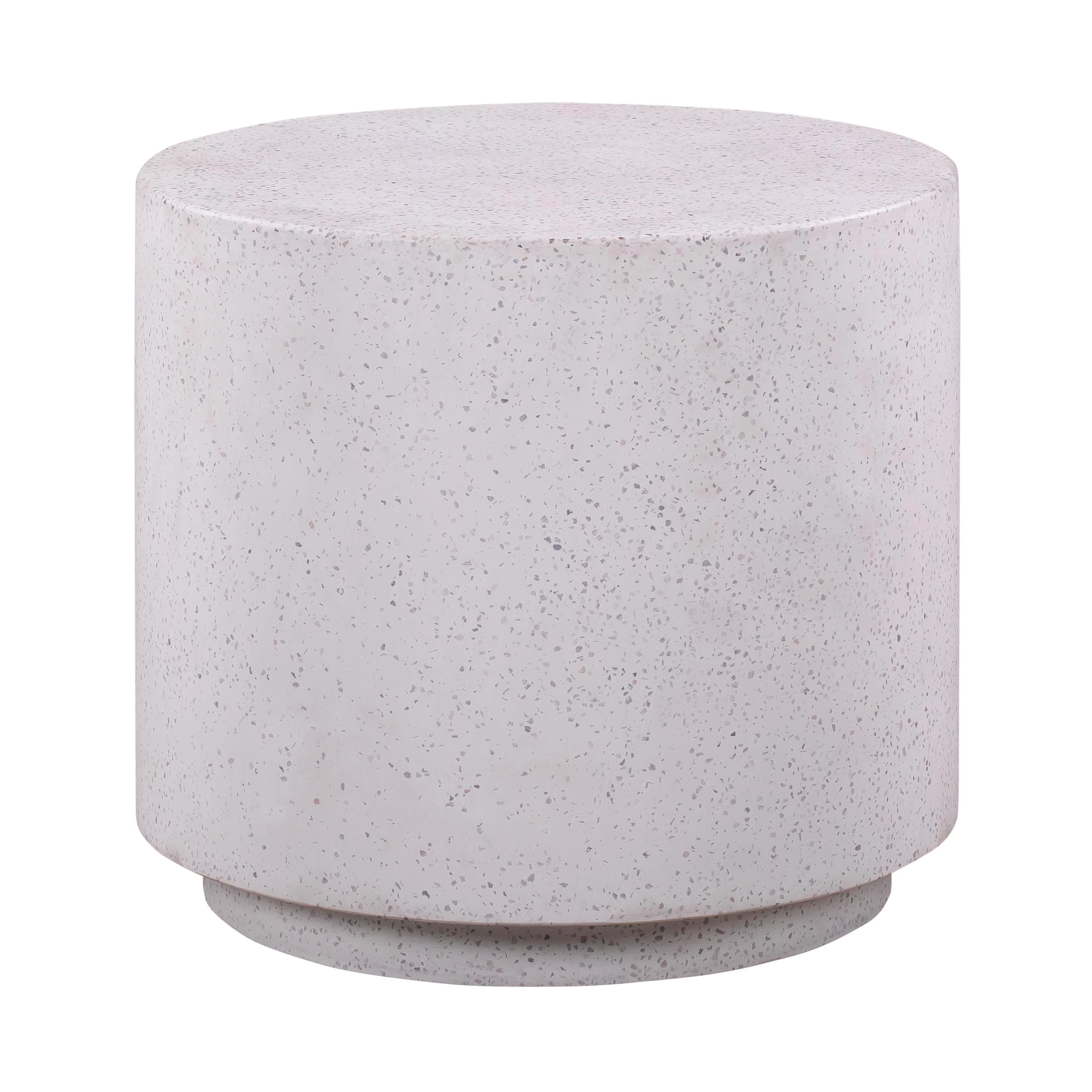 TOV Furniture Terrazzo Round Light Speckled Concrete Side Table
