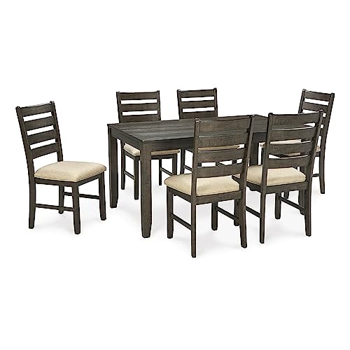 Signature Design by Ashley Caitbrook Rustic 7 Piece Dining Set, Include Table and 6 Chairs, Gray