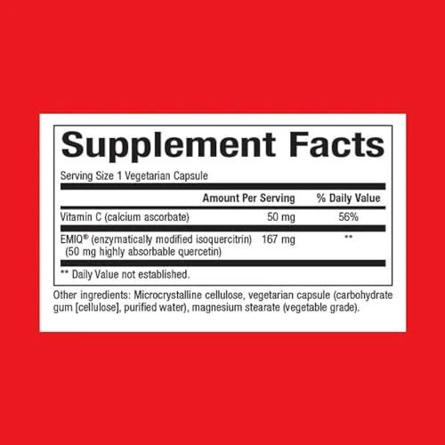 Natural Factors, Bioactive Quercetin EMIQ 50 mg with Vitamin C, Supports Sinus, Heart and Immune Health