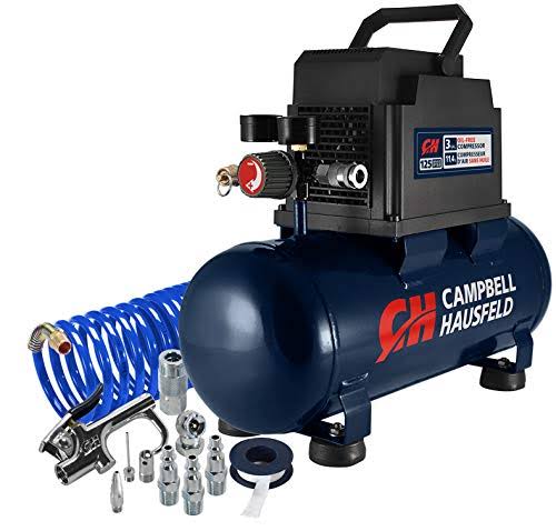 Campbell Hausfeld 3 Gallon Portable Air Compressor with Inflation Kit u0026 Air Hose, w/Accessory Kit (DC030098E)
