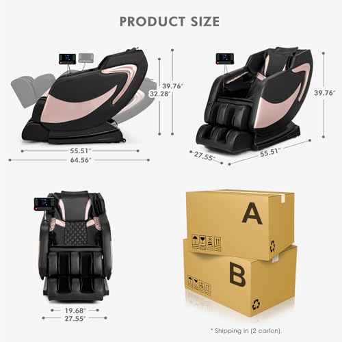 Artist hand Massage Chair Full Body, Zero Gravity Massage Chair Shiatsu Massage Recliner with 5 Auto Modes, Back & Upper Legs Heating, Bluetooth Speakers, Calfrest Extension, Airbags, Foot Rollers