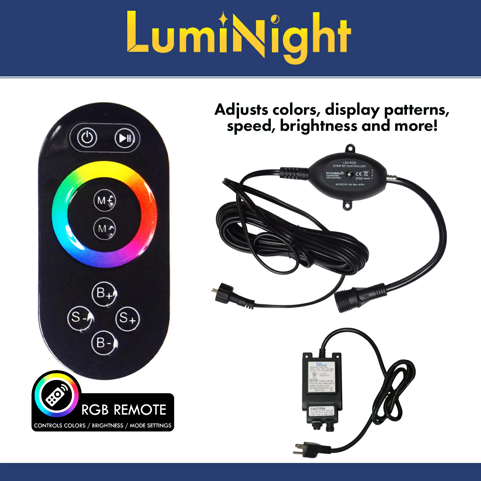 HALF OFF PONDS LumiNight Pond and Landscape Lighting - (3) 9-Watt Color Changing Bronze Fountain Light Kit w/ 100' QD Cord