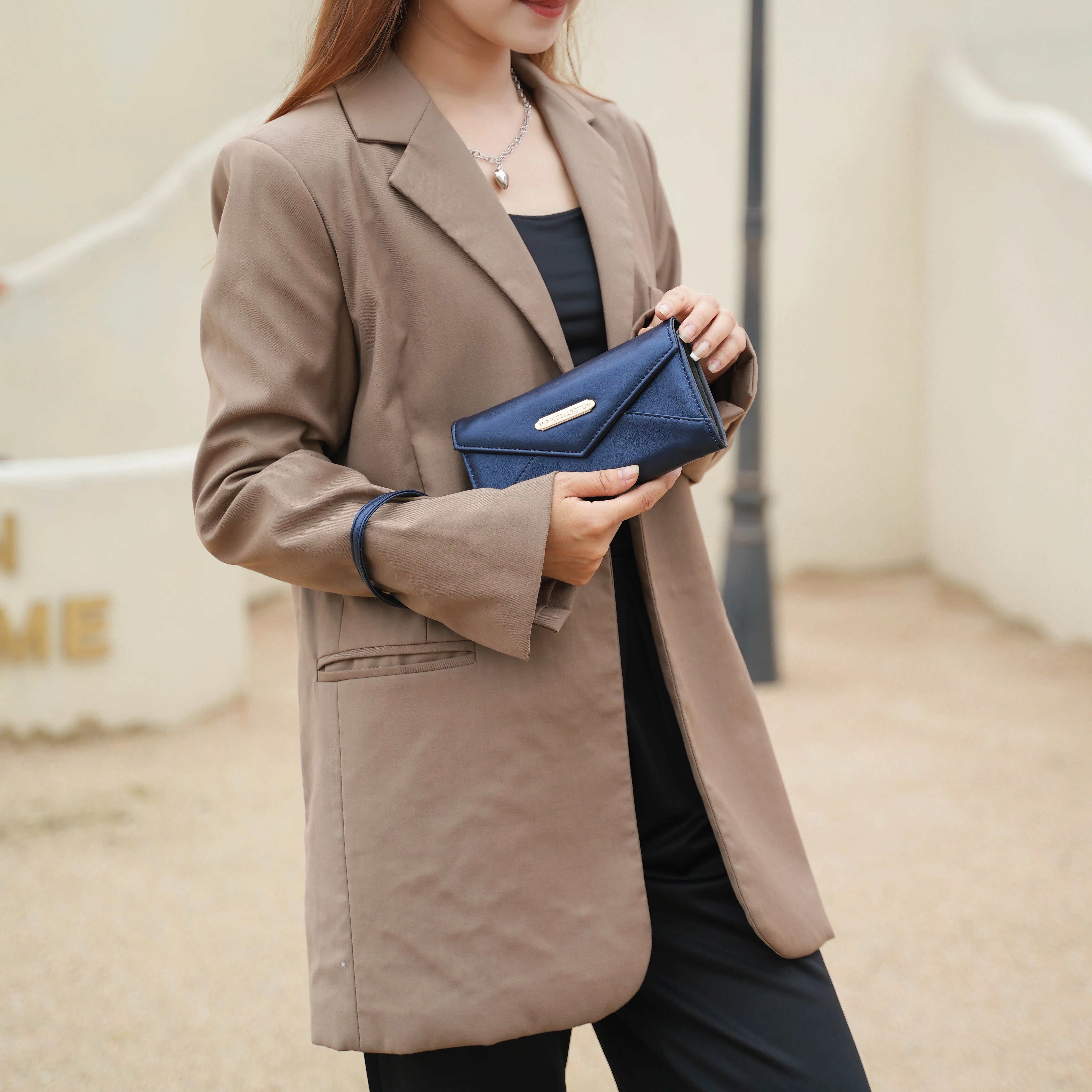 MKF Collection Clara Vegan Leather Women's Shoulder Bag & Wristlet Wallet, Chic Hobo Purse Handbag by Mia K - Dark Purple