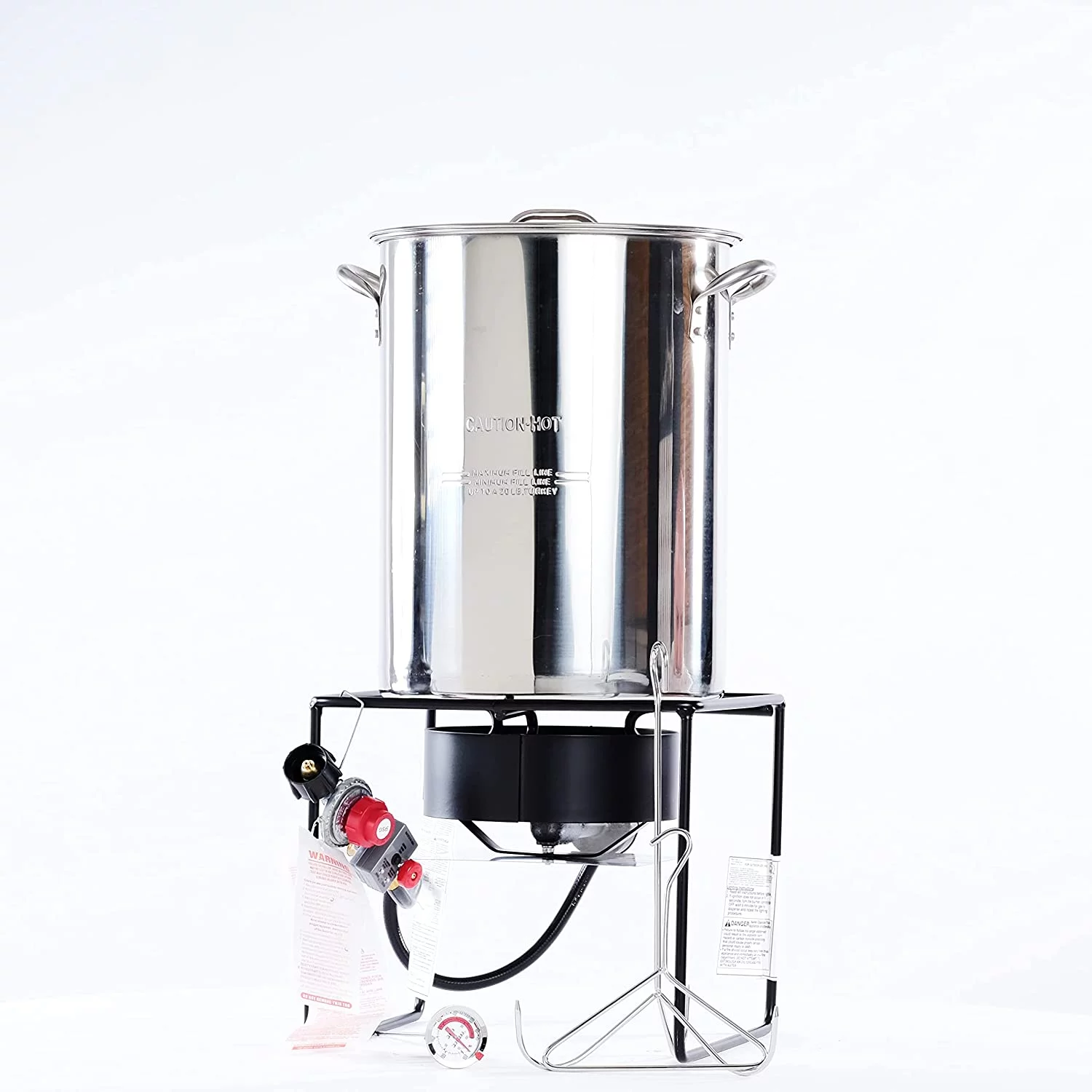 12 in. Welded Square Turkey Fryer Package with Stainless Steel Turkey Pot