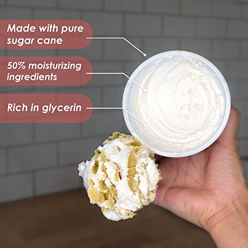 Primal Elements Sugar Scrub, Exfoliating Sugar Whip, Face and Body Cleanser, Moisturizer, Gingerbread, 10 oz Package