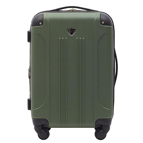 Travelers Club Chicago Hardside Expandable Spinner Luggage, Teal, 20