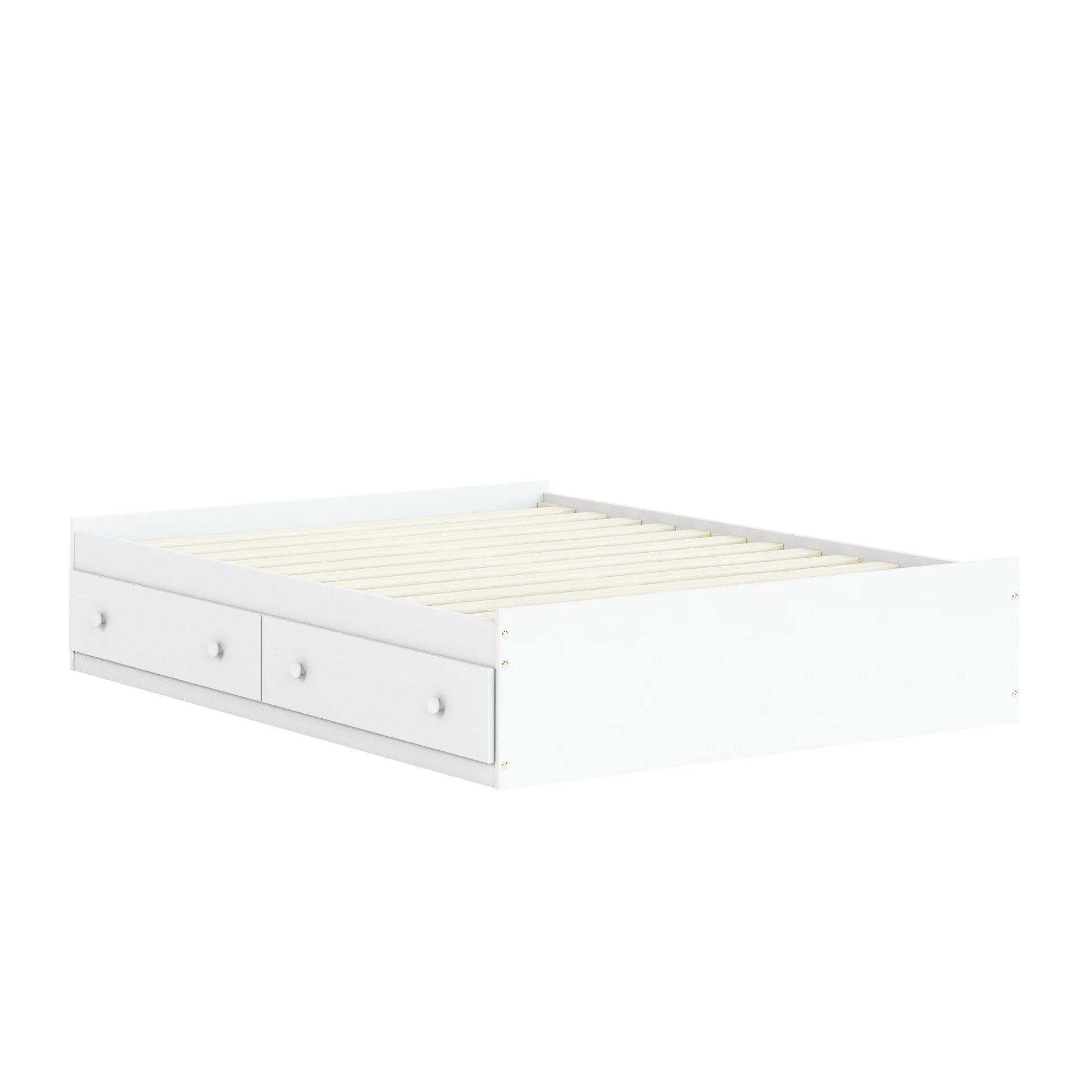 Palace Imports 100% Solid Wood Kansas Full Mate's Platform Storage Bed, Bed Only, White