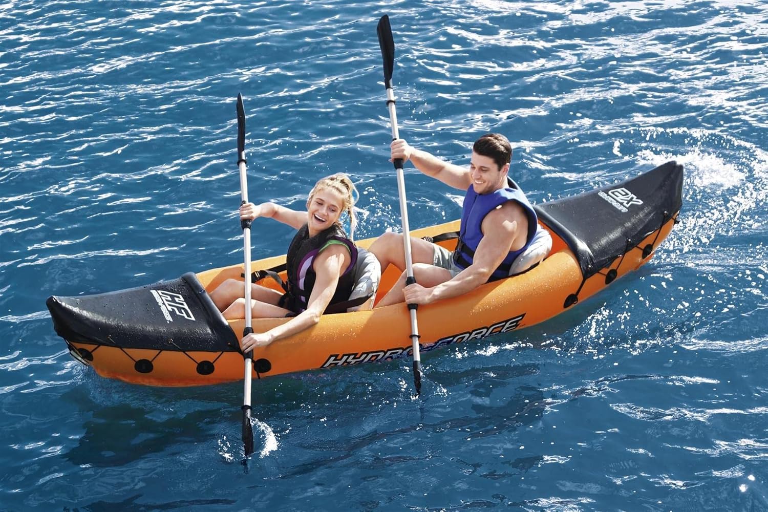 LITE RAPID X2 Inflatable Kayak 2 Person with Pump Paddles Canoe Boat Twin