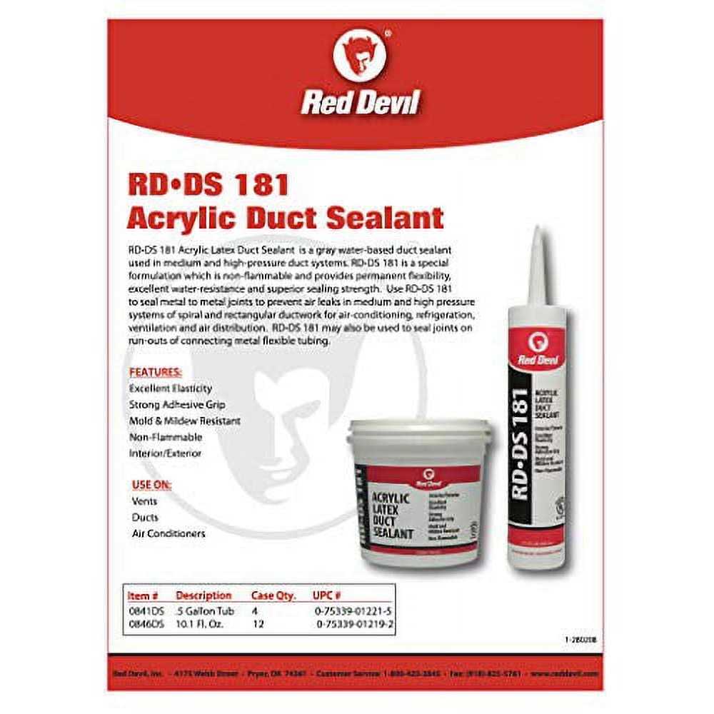 Red Devil RD-DS 181 0.5 Gal. Acrylic Latex Duct Sealant