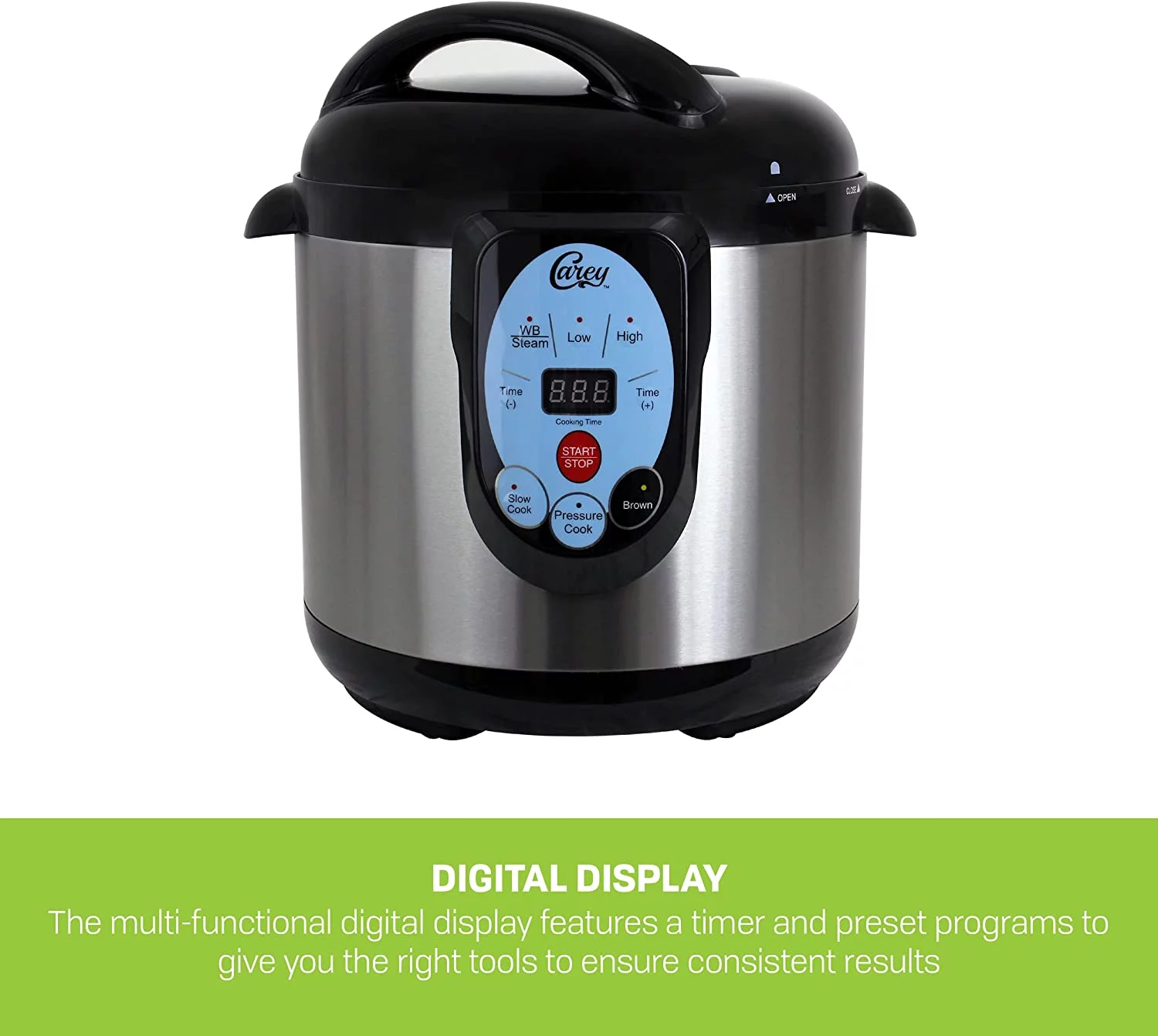 CAREY DPC-9SS Smart Electric Pressure Cooker and Canner  Stainless Steel  9.5 Qt