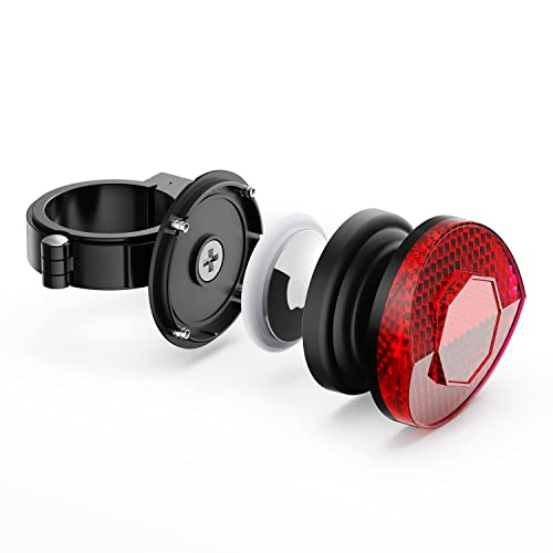 Airtag Bike Mount, Stouchi Hidden AirTag Bicycle 25.4~31.8mm Seat Post Reflector, Waterproof GPS Tracker Case for Apple Airtag Anti-Theft Safety Holder