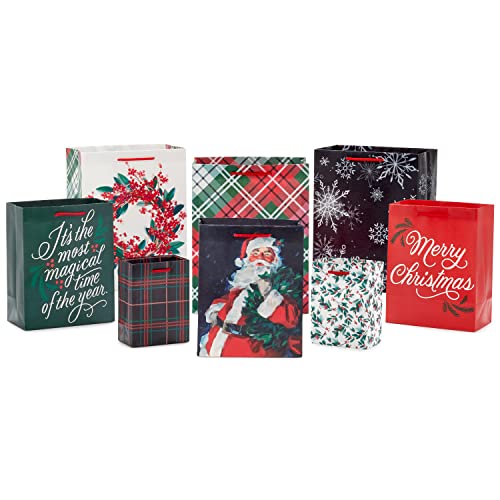 Hallmark Assorted Christmas Gift Bag Bundle (8 Bags: 2 Small 5