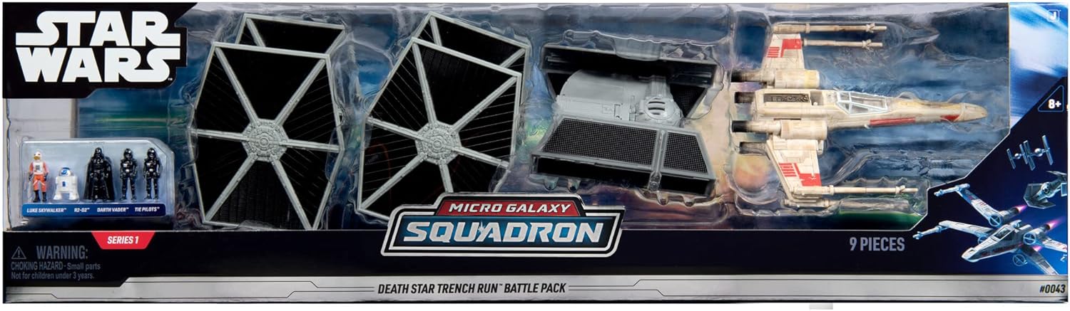 STAR WARS Micro Galaxy Squadron Death Star Trench Run Battle Pack - Four Vehicles Plus Five Micro Figure Accessories (Amazon Exclusive)