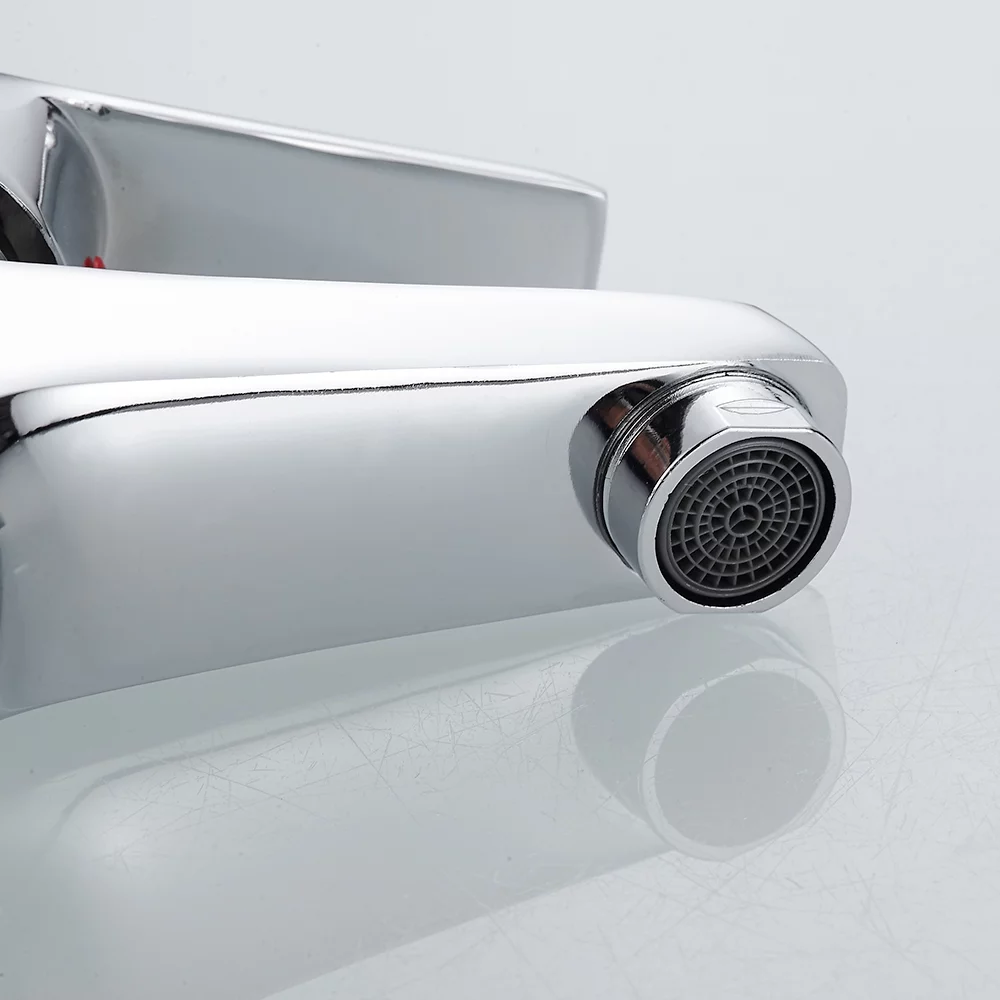 HOTBEST Single Handle Bathroom Sink Faucet, Stainless Steel Single Handle Modern Vanity Faucet, Silver