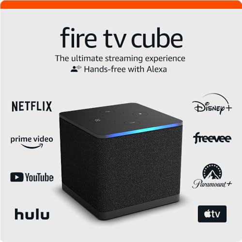 Amazon Fire TV Cube (newest model) with AI-powered Fire TV Search, Hands-free streaming device with Alexa, Wi-Fi 6E, 4K Ultra HD