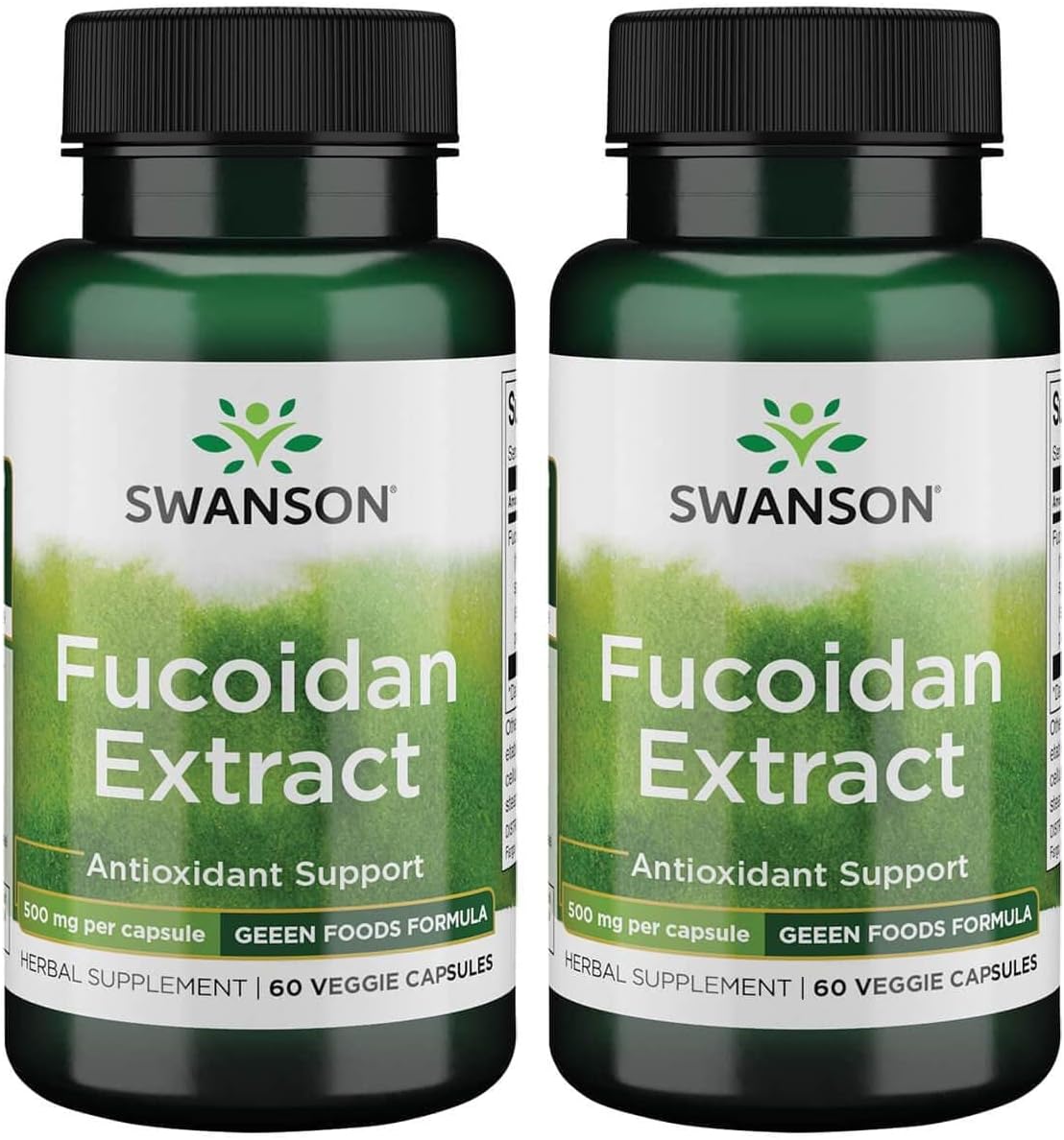Swanson Maximum Strength Fucoidan Extract - Herbal Supplement Promoting Immune System Function - Natural Formula Supporting Overall Health - (60 Veggie Capsules, 500mg Each) (2 Pack)