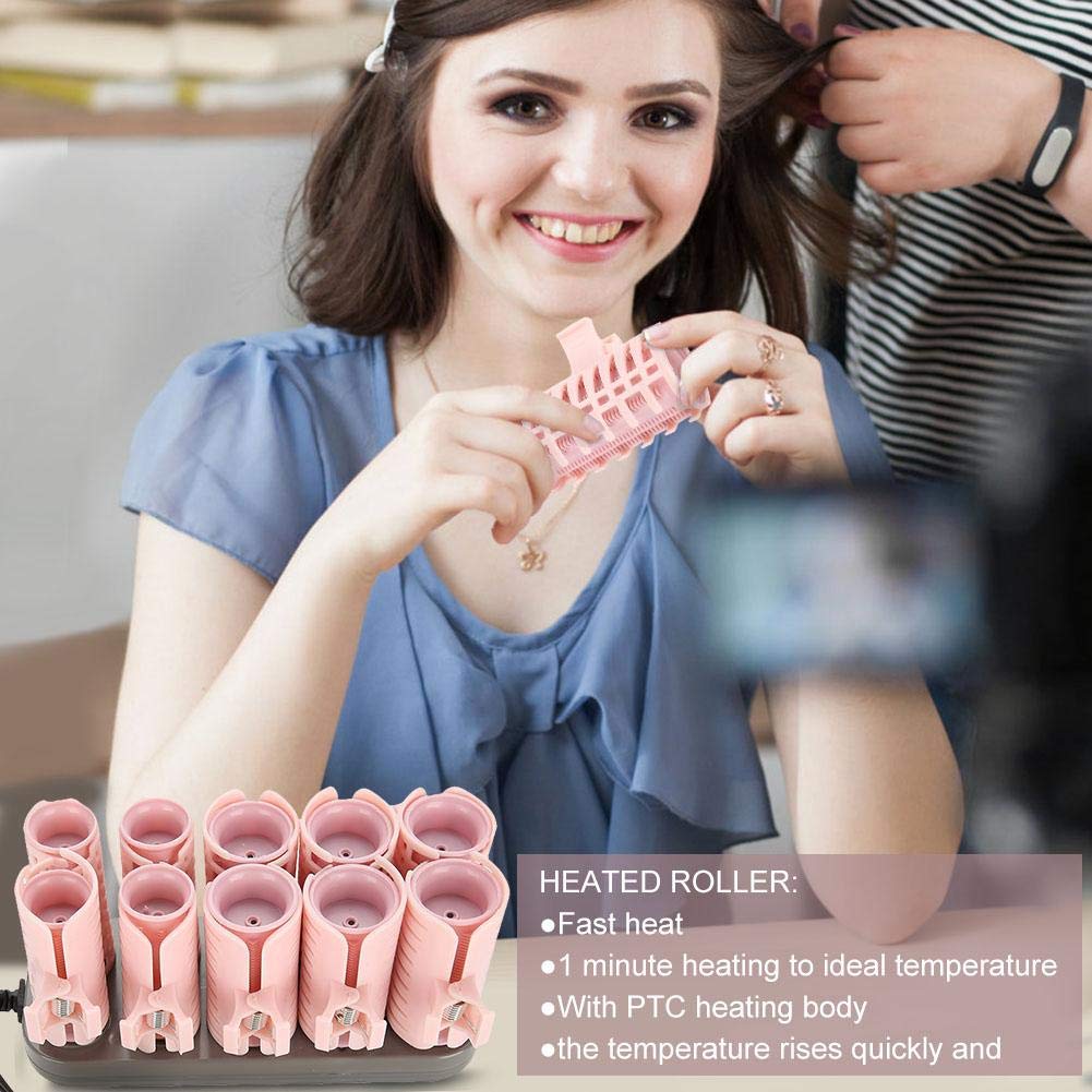 Travel Hot Rollers,Rollers Hot Pod Hair Styling Tool, 10Pcs Professional Electric Heated Roller Curling Roll DIY Hairstyles Hair Tube (Upgrade)