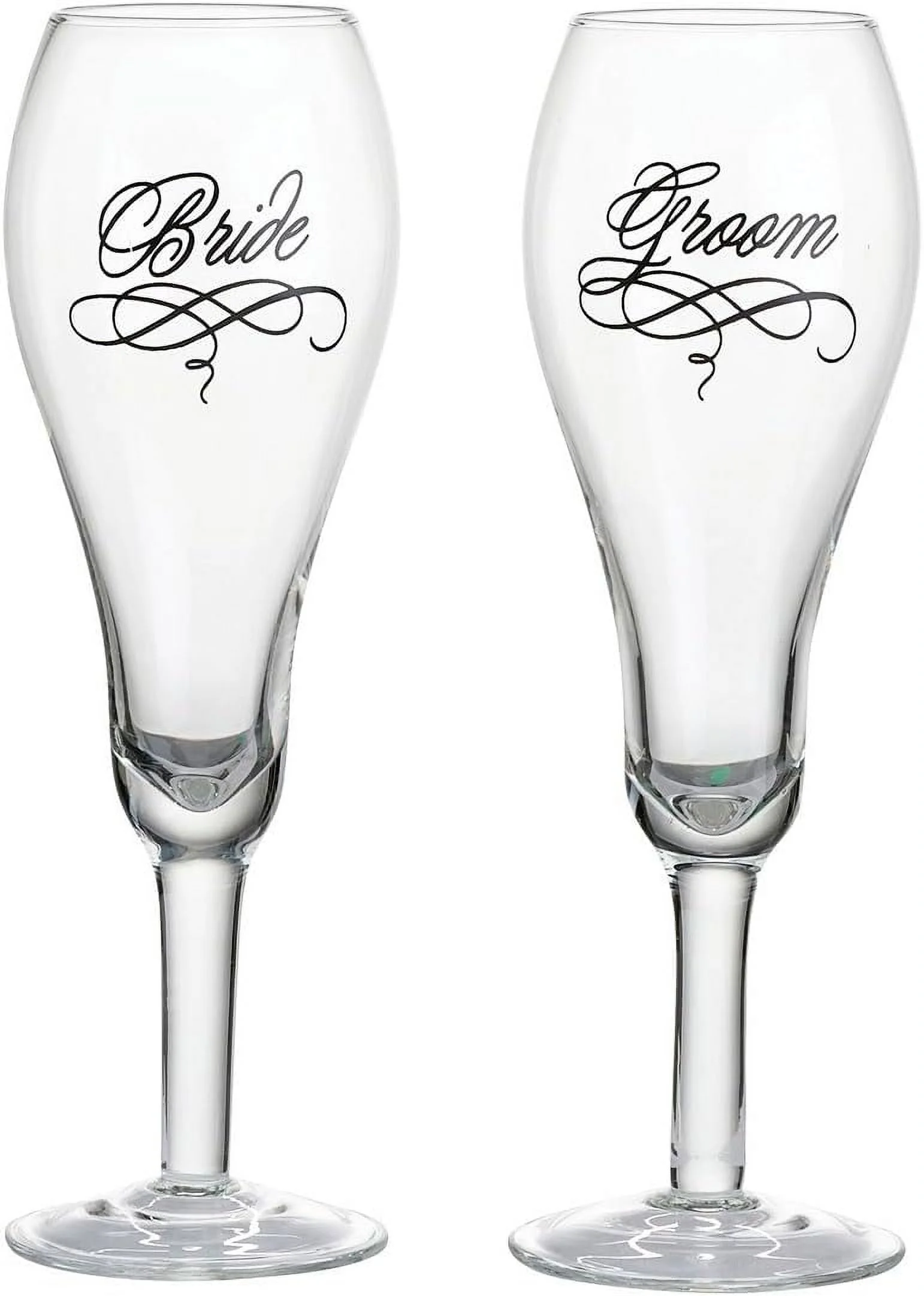 Bride And Groom Wedding Toasting Glasses, Clear (G705)