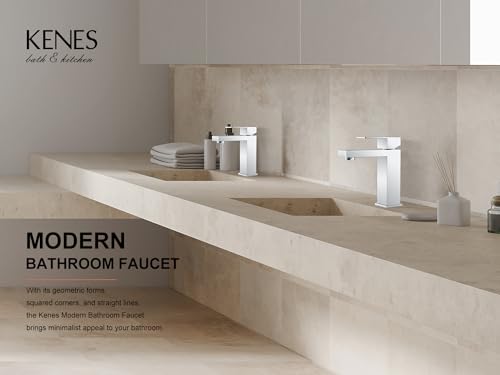 KENES Brushed Nickel Vessel Sink Facuet Single Handle Tall Bathroom Sink Faucet Vanity Bathroom Faucet Basin Mixer Tap with Water Supply Hose and Pop Up Sink Drain, LJ-9031A