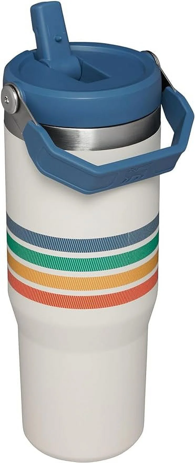 STANLEY 30 OZ IceFlow Stainless Steel Tumbler with Straw The Varsity Iceflow (Cream Stripe)