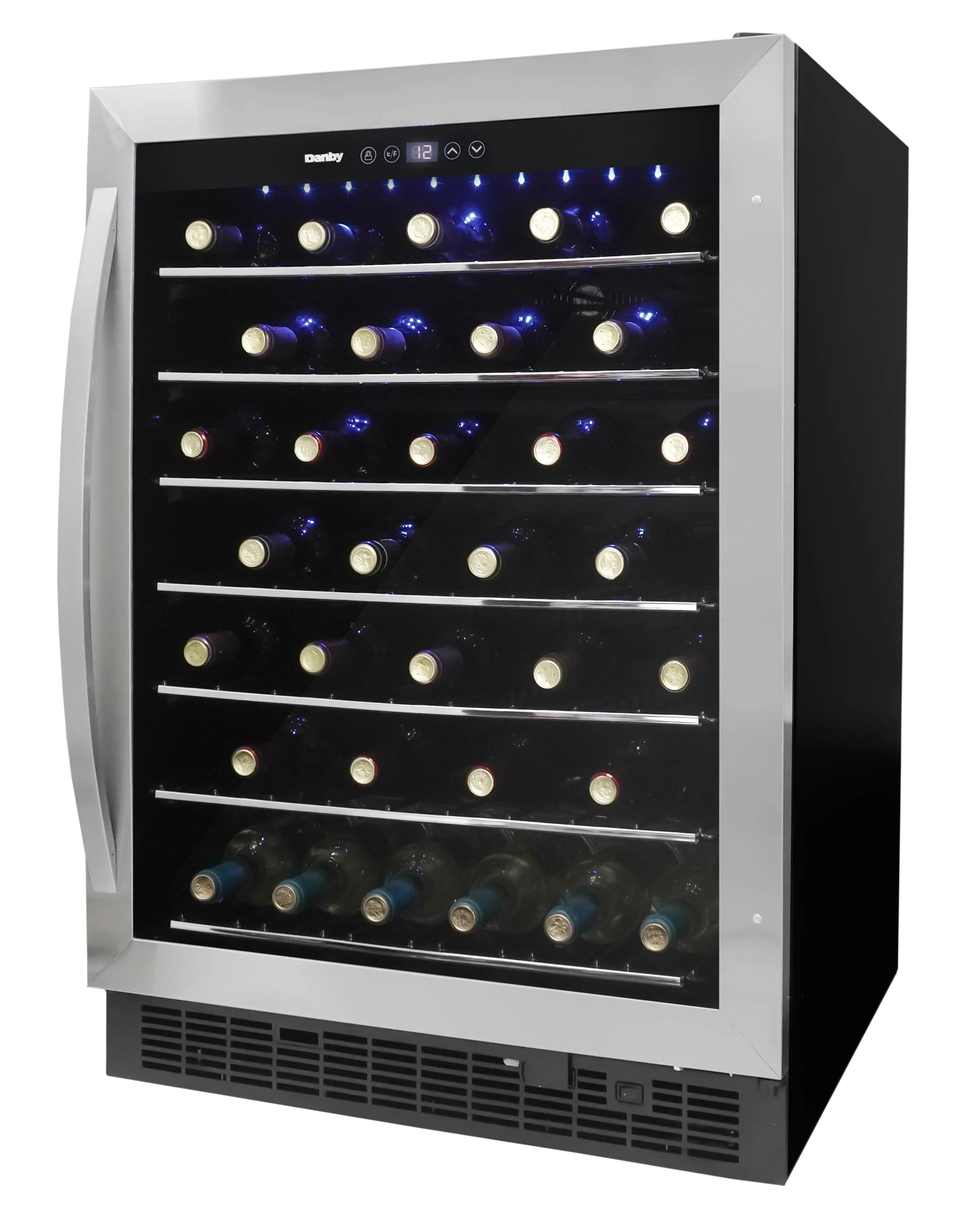 Danby DWC057A1BSS 5.7 Cu. ft. Built-In Beverage Center, Holds 60 Bottles, Single Zone Under Counter Wine Fridge in Stainless Steel
