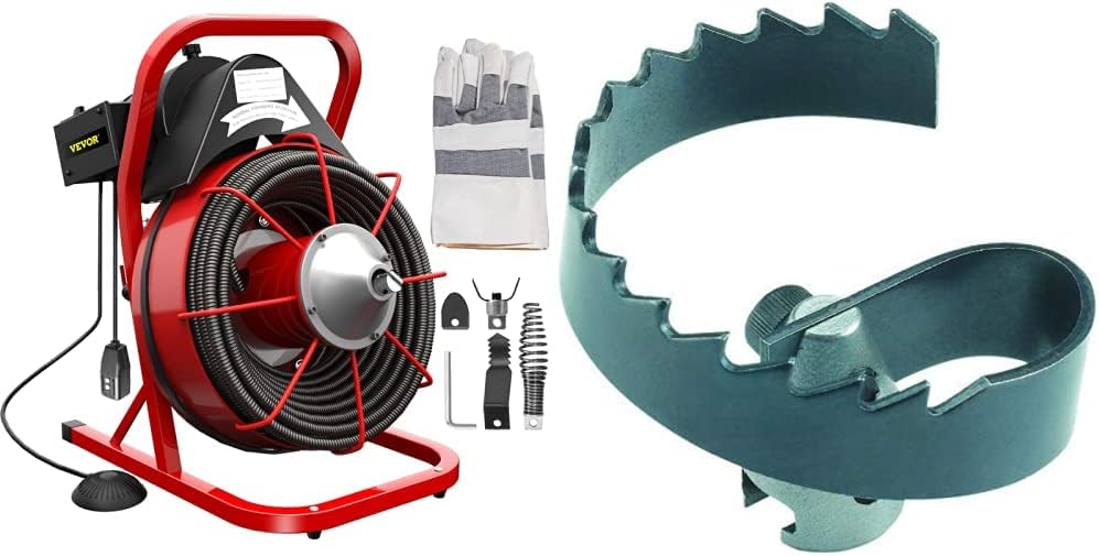 VEVOR Drain Cleaner Machine 75Ft x 1/2Inch and RIDGID 63025 T-209 2