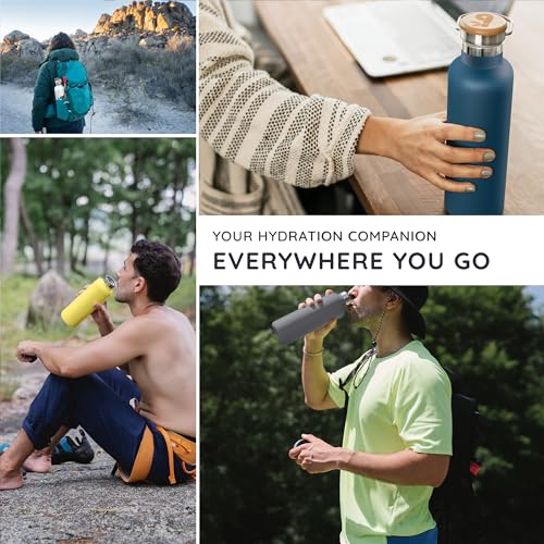 Bambaw 32 oz Water Bottle | Insulated Water Bottles | Water Bottle Stainless Steel | Insulated Travel Water Bottle | Insulated Water Bottle | Stainless Steel Water Bottles | 1 Liter Water Bottles