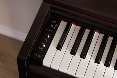 Yamaha Arius, 88-Key Weighted Action Digital Beginner and Intermediate Players, Dynamic Response, Grand Piano Sound, 3-Pedal Unit, Upright Design, Bench Included, Dark Rosewood (YDP105R)
