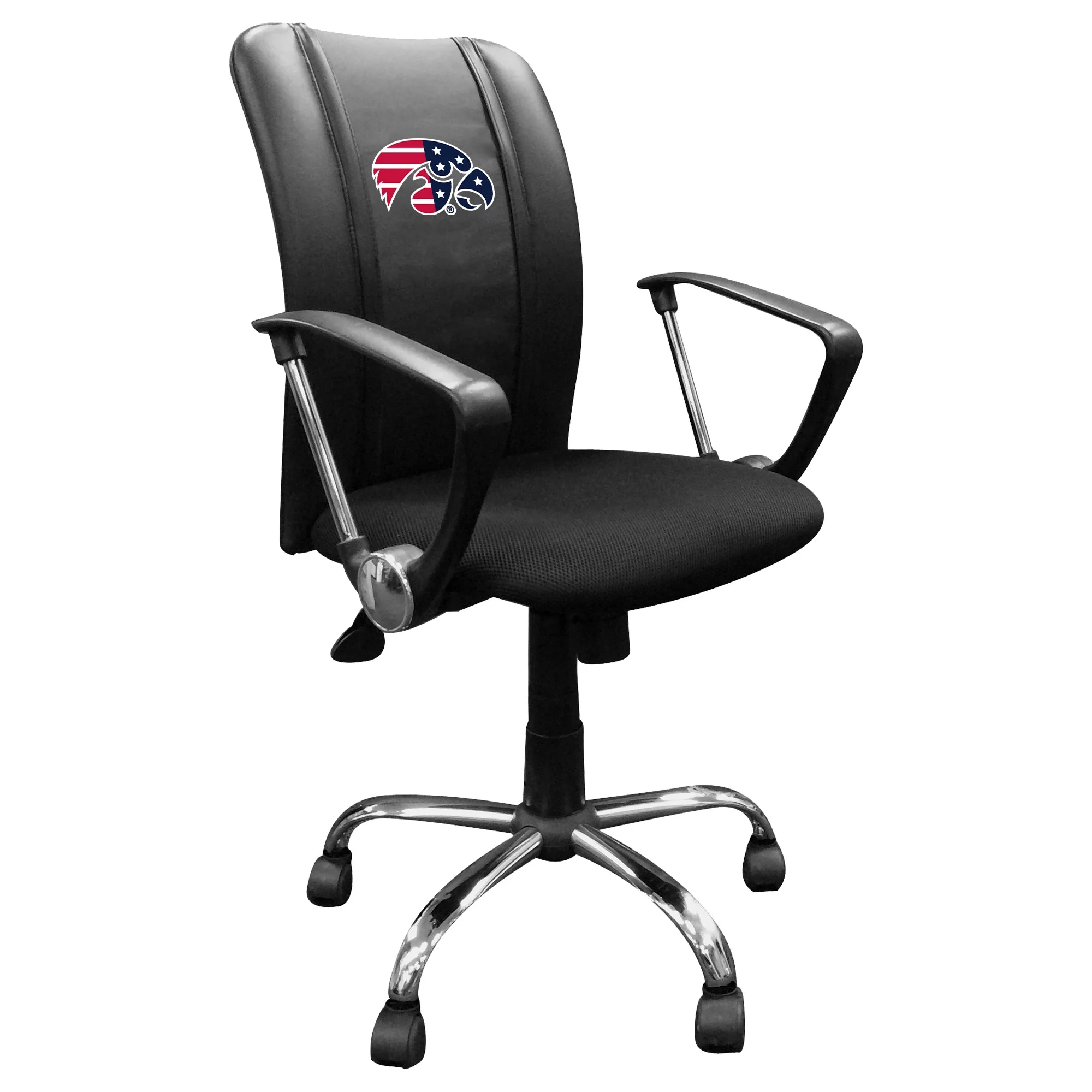 Iowa Hawkeyes Patriotic Primary Logo Curve Task Chair with Zipper System