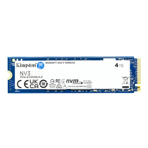 Kingston NV3 1TB M.2 2280 NVMe SSD | PCIe 4.0 Gen 4x4 | Up to 6000 MB/s | SNV3S/1000G
