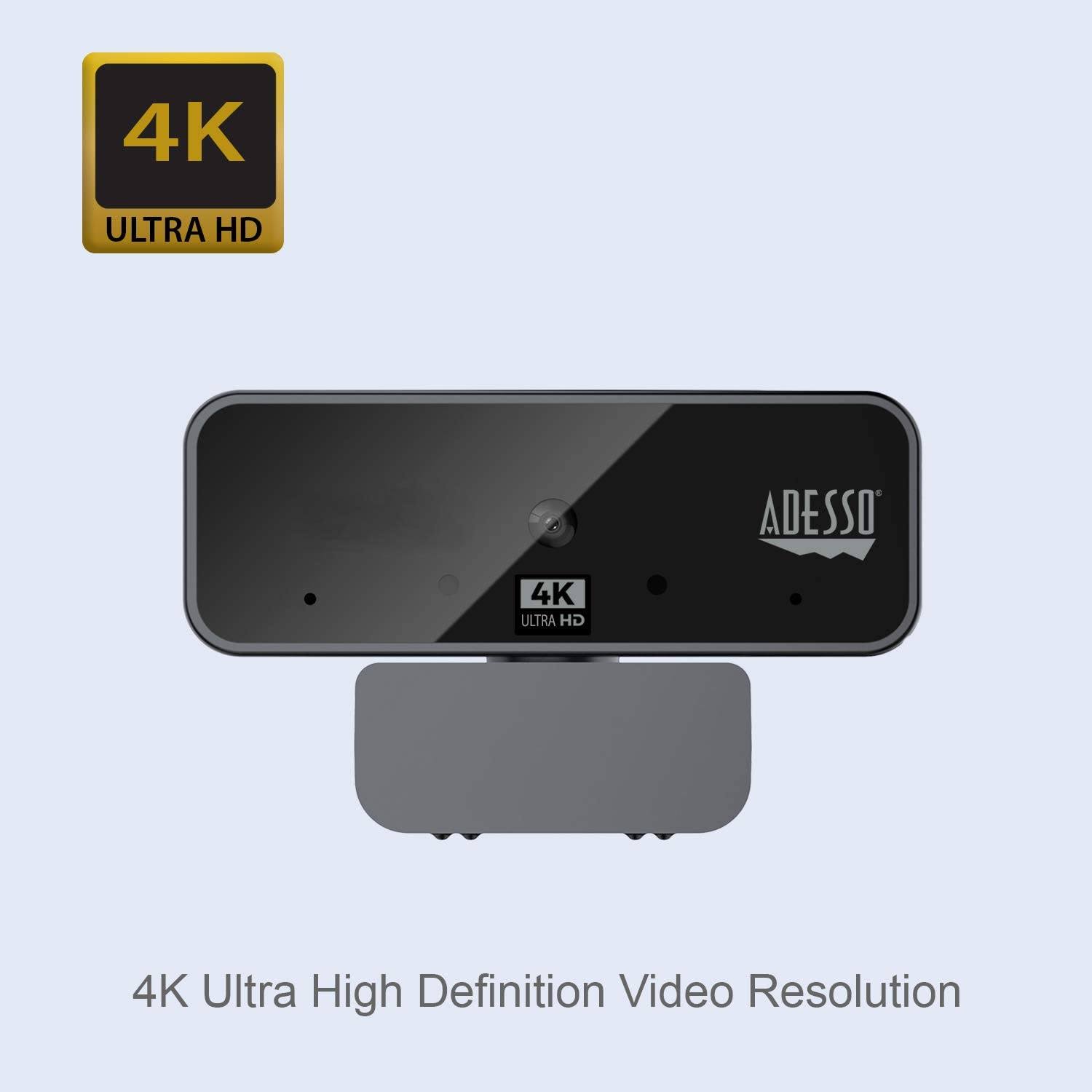 Adesso Cybertrack H6 4K Ultra HD USB Webcam with Microphone u0026 Shutter