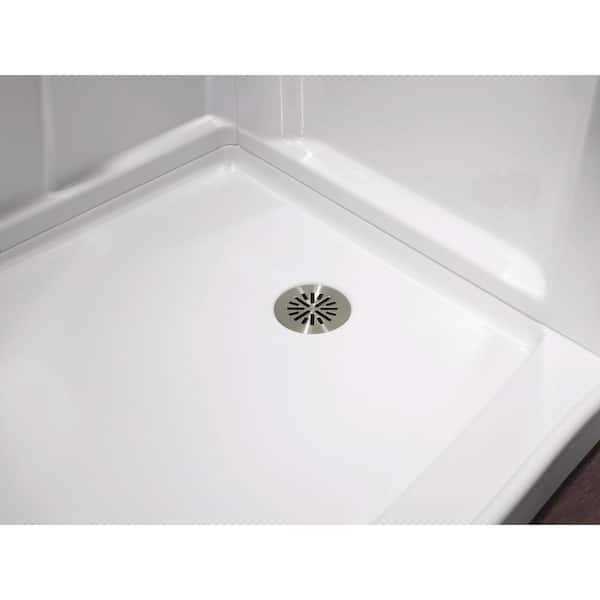 Delta Classic 500 Curve 60 in. L x 32 in. W Alcove Shower Pan Base Drain