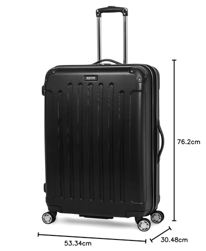 Kenneth Cole REACTION Renegade Luggage Expandable 8-Wheel Spinner Lightweight Hardside Suitcase, Navy Blue, 20-Inch Carry On
