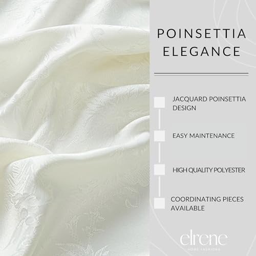 Elrene Home Fashions Poinsettia Elegance Jacquard Holiday Table Runner, 13