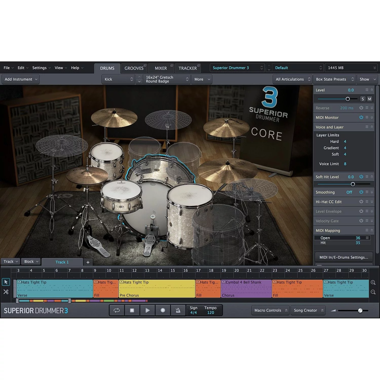 Toontrack Superior Drummer 3 - Virtual Instrument and Drum Production Plug-in Software for Windows and Mac (Registration Card)