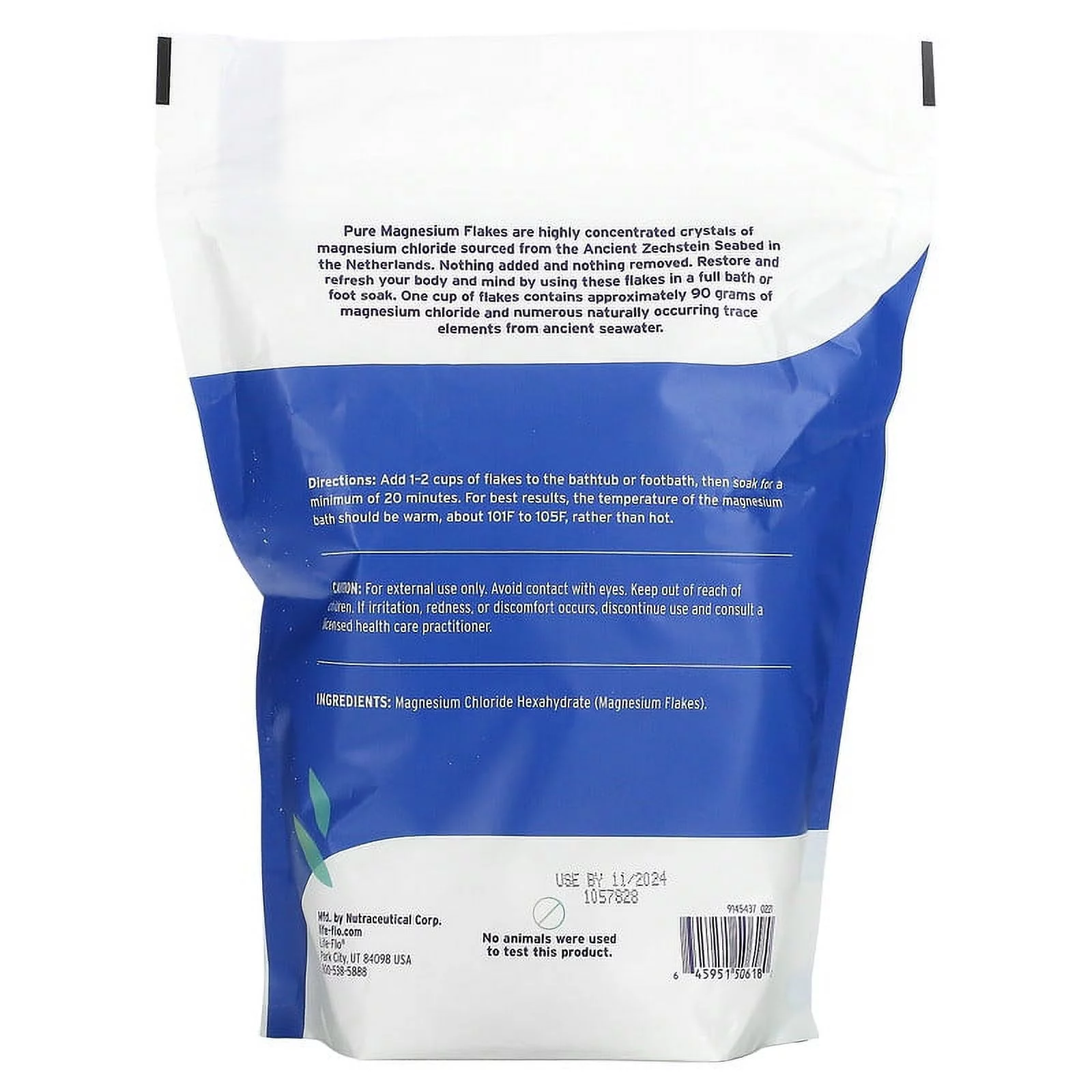 Life-flo Pure Magnesium Flakes 1.65 lb (26.4 oz) Pack of 2