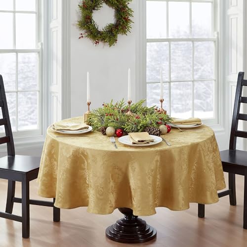 Elrene Home Fashions Poinsettia Elegance Jacquard Holiday Table Runner, 13