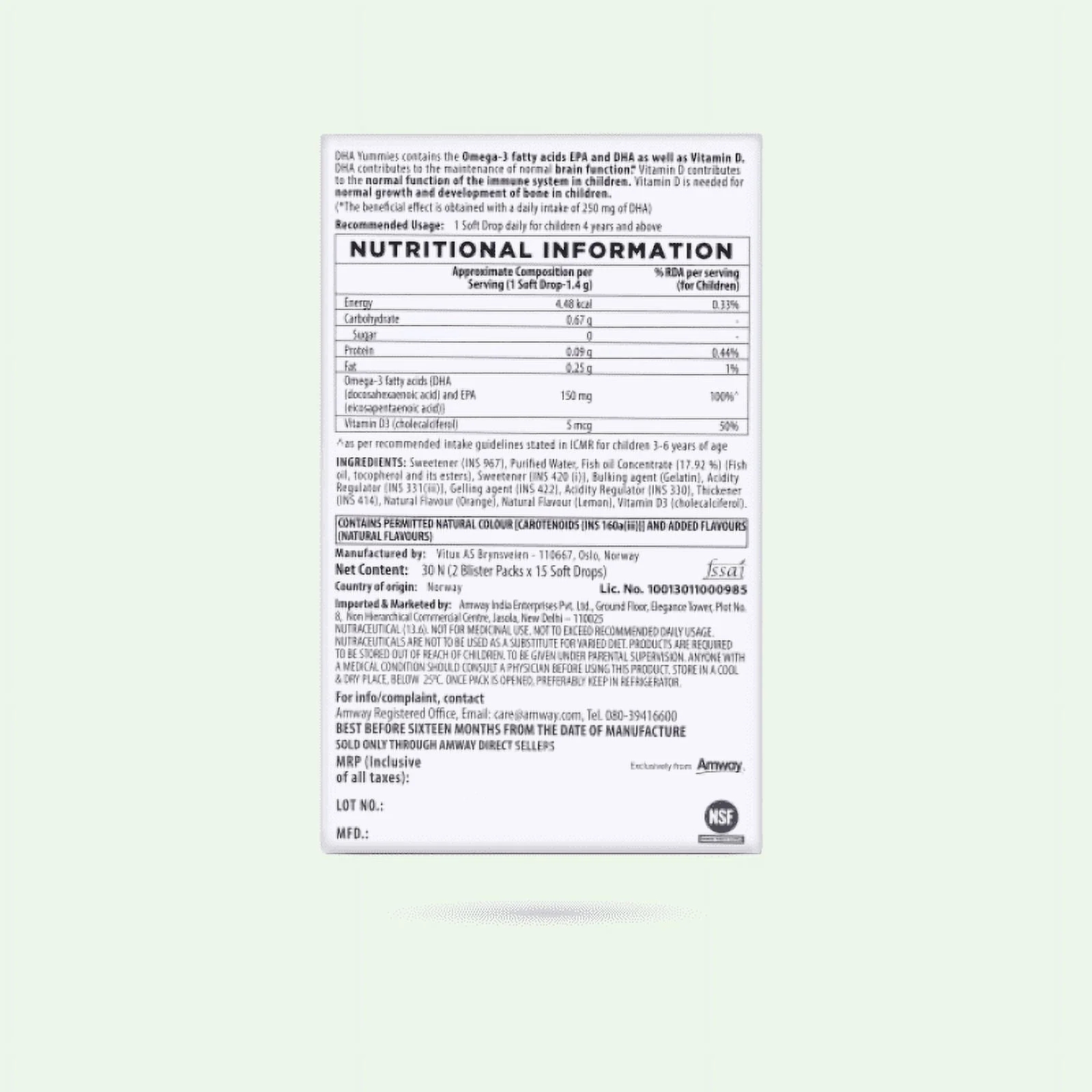 Amway NUTRILITE DHA Yummies