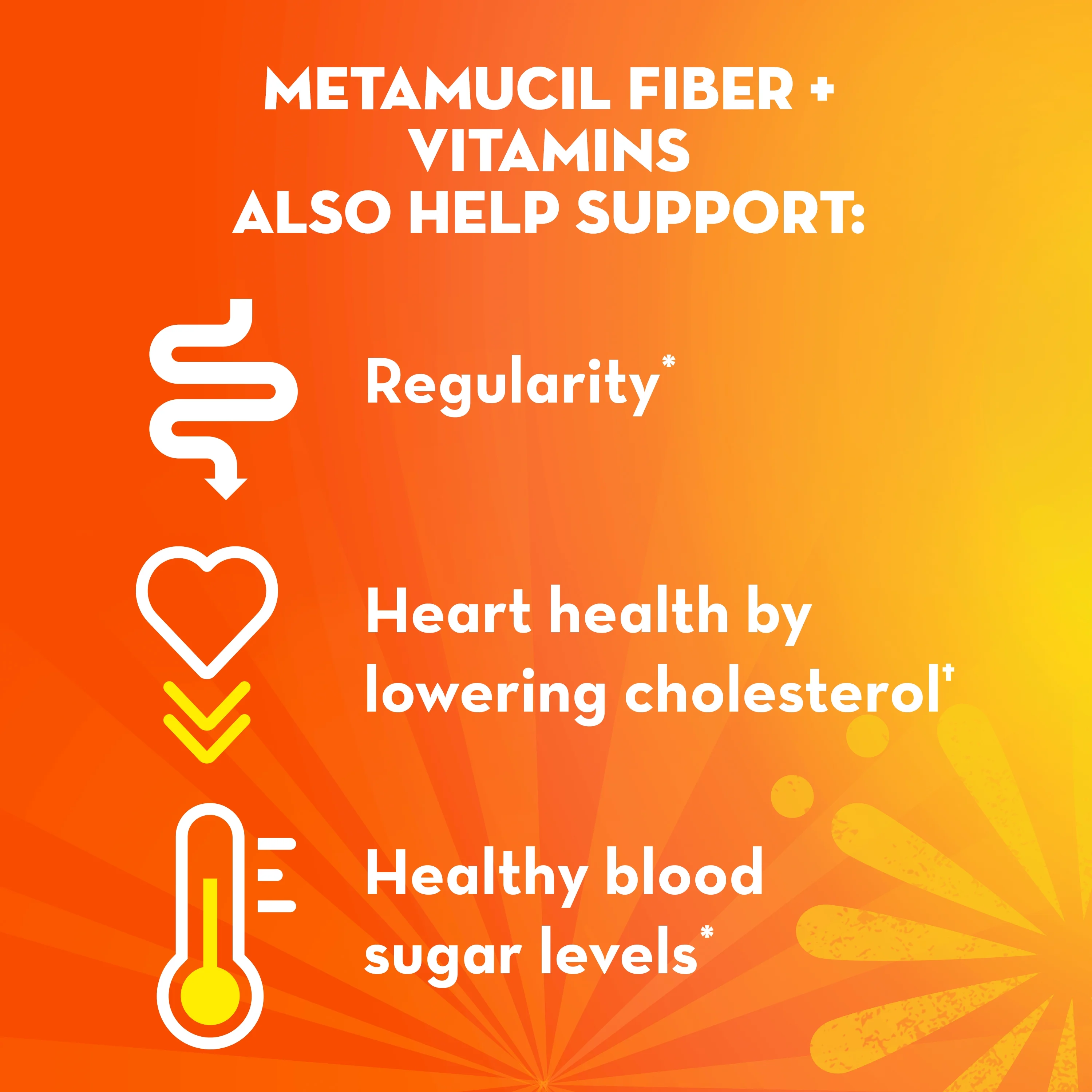 Metamucil Daily Fiber Supplement with Vitamins C, D & B12, Sparkling Fiber, Citrus, 50 Servings