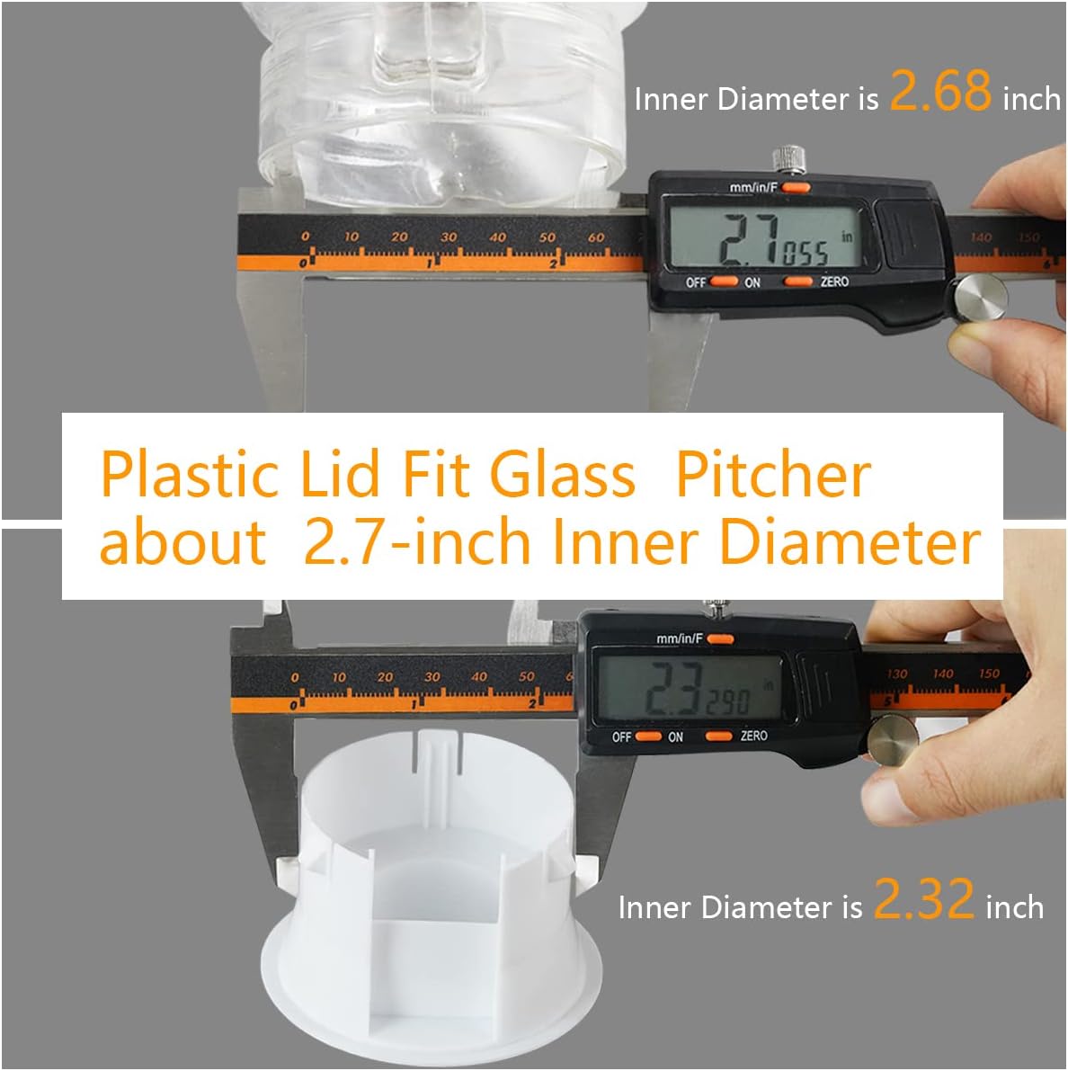 Water Pitcher Lids Glass Carafe Lids Covers Food Grade Plastic Dust Proof Splash Resistant Bottle Stoppers for Water Jug Glass Bistro Pitcher,White /2 Pieces