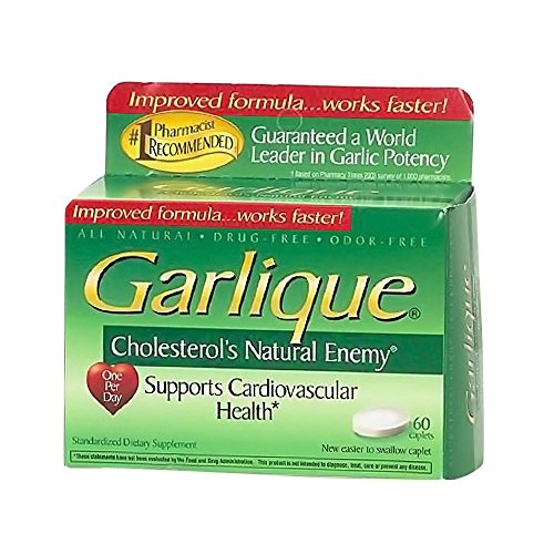 Garlique Cardiovascular Health Dietary Supplement Caplets, 60 Count