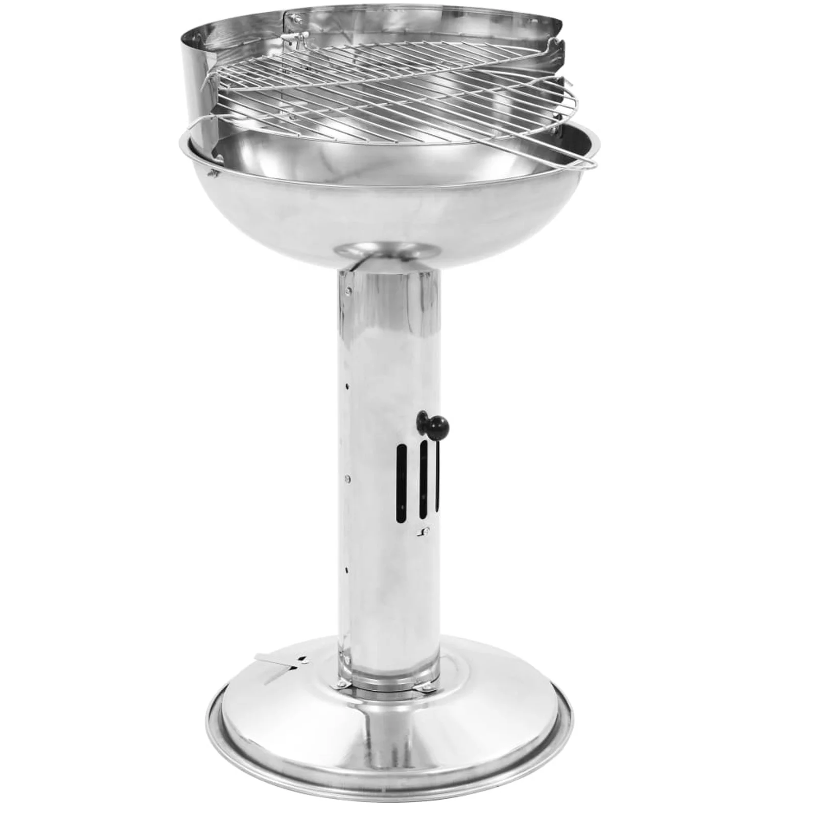 Carevas Pedestal Charcoal BBQ Grill Stainless Steel