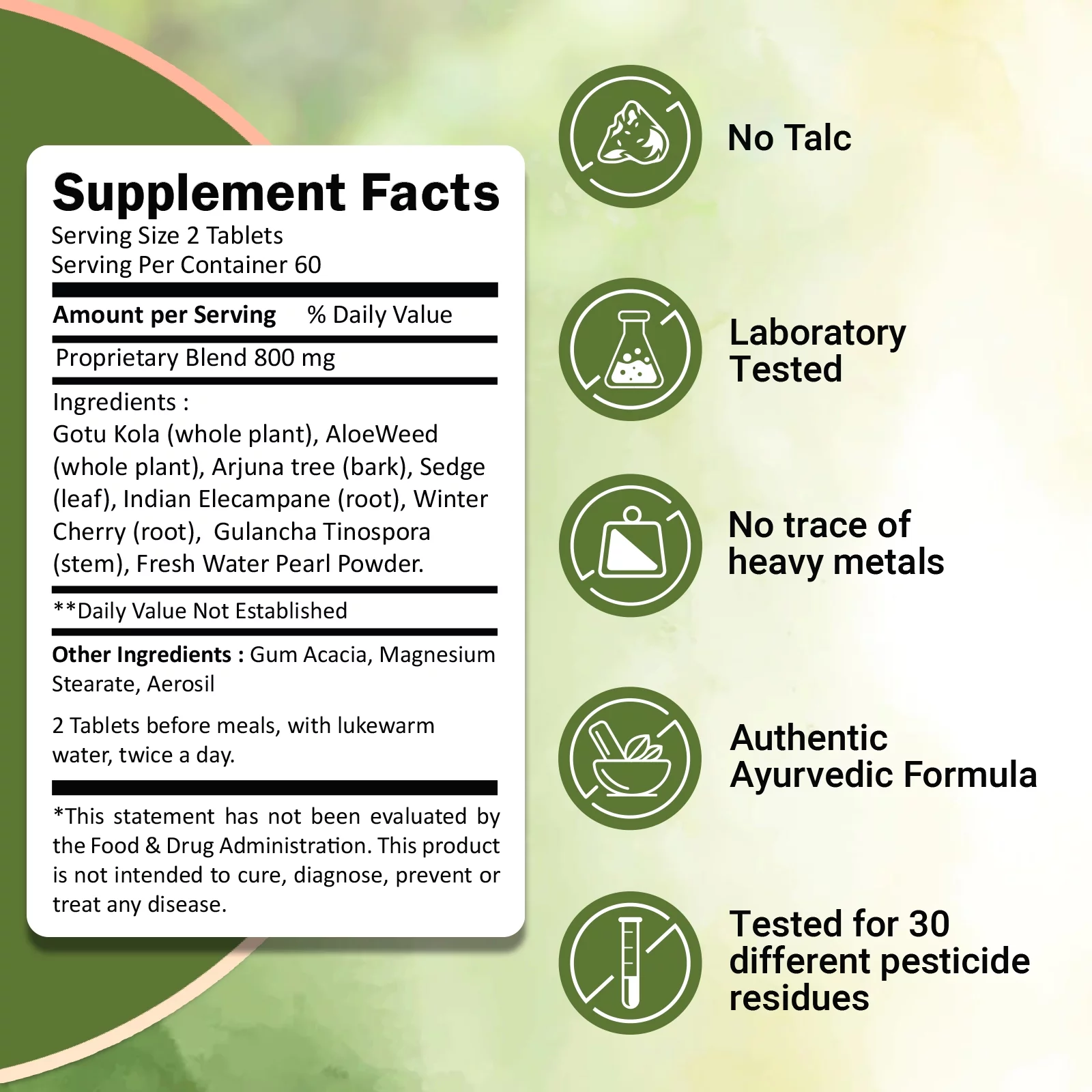 Ivy's Mukta Vati Herbal Tablets - Ayurvedic Formula Supplement - Unisex 5 Bottles